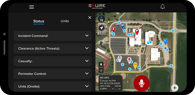 Squire application shown on phone with active workflow on screen